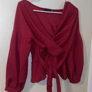 Boohoo wrap top